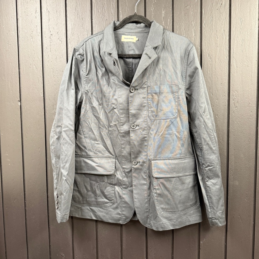 Taylor Stitch Ojal Organic Cotton Charcoal Textured Jacket 38